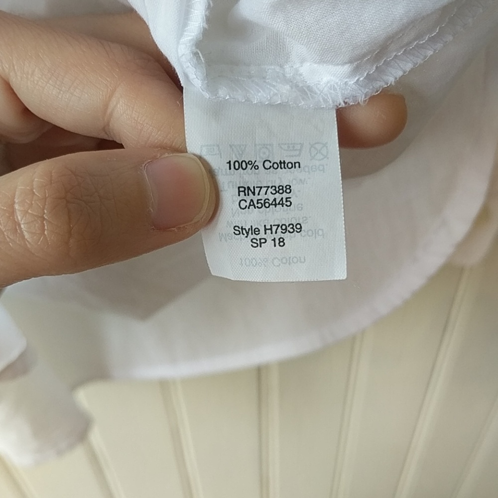 J. Crew white tie back %100 cotton button shirt S - Picture 5 of 5
